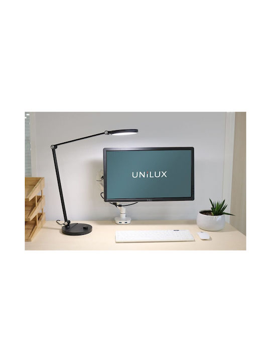 Unilux LED Office Lamp with Foldable Arm in Black Color