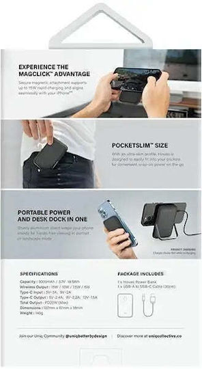 Uniq Hoveo MagSafe Power Bank 5000mAh 20W Power Delivery Ροζ