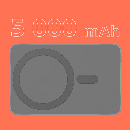 MagSafe Power Bank 5000mAh 18W cu Port USB-C Gri