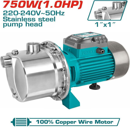 Total Pompa de apă de suprafață electrică cu aspirație automată 1hp Cu o singură fază