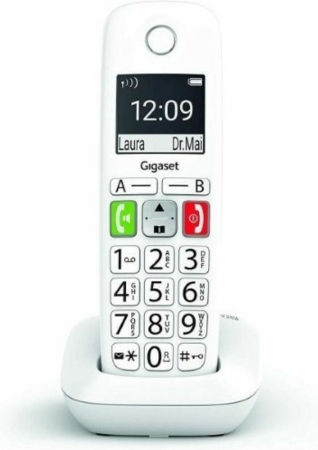 Gigaset E290 Ασύρματο Τηλέφωνο με Ελληνικό Μενού Λευκό