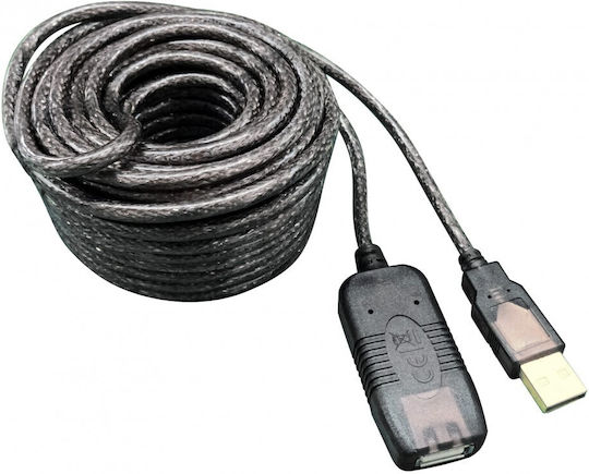Techly USB 2.0 Кабел USB-A мъжки - USB-A женски Черен 10м 023646