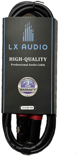 LX-Audio Cable XLR male - XLR female Μαύρο 3m 57501-501