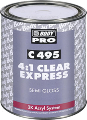 HB Body C495 Clear Express 4:1 Лак за повърхност 2 Компоненти На база разтворител Безцветен Сатен 1лт