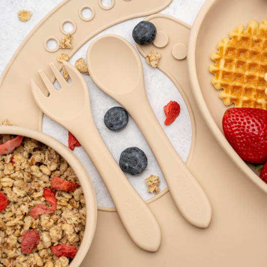 AppeKids Set Essgeschirr aus Silikon Beige 6Stück