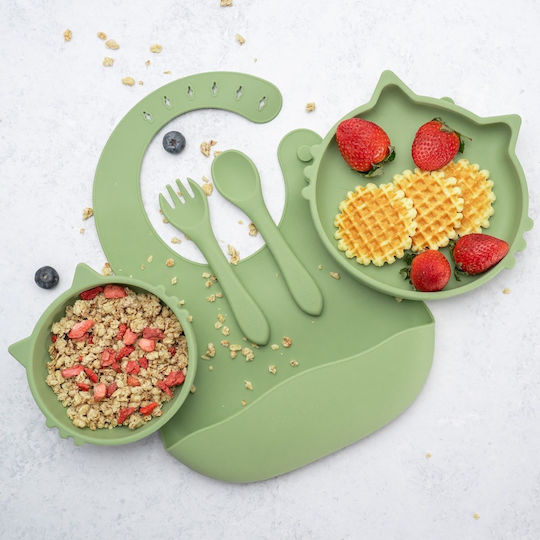 AppeKids Feeding Set made of Silicone Green 6pcs