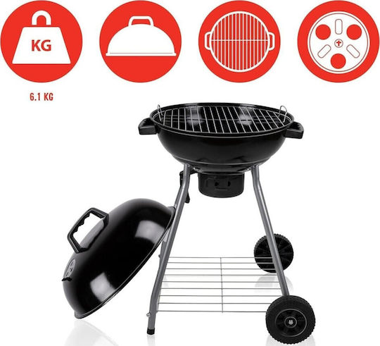 BBQ Collection Grătar cu Cărbuni Cazan cu Capac 54cmx54cm