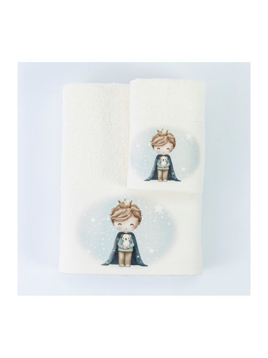 Borea Set of baby towels 2pcs Little King Graphite 30 cmx50cm