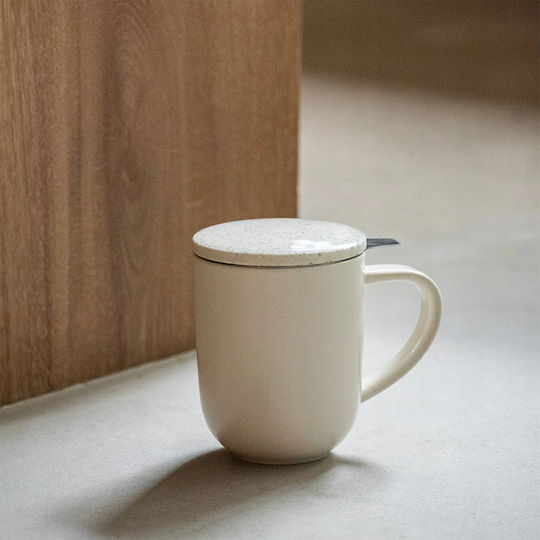 Loveramics Mug Ceramic with Lid Beige 300ml