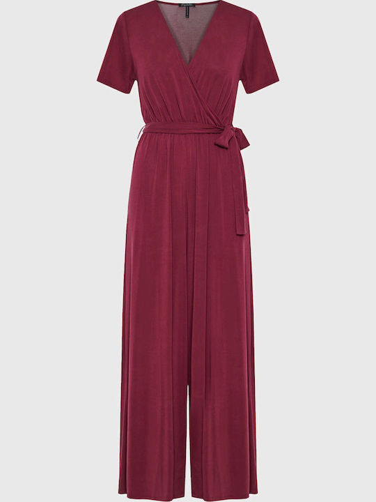 Women's Short-sleeved One-piece Suit Earth Red