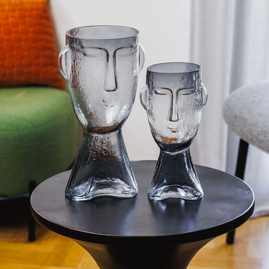 Koart Vase Glas Schwarz F16xY32cm