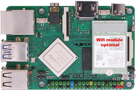 Microelectronică Allnet Radxa Rock 3a 2gb Rk3568 Quad-core Cortex-a55 Frecvență 2ghz Mali G52 2gb Lpddr4
