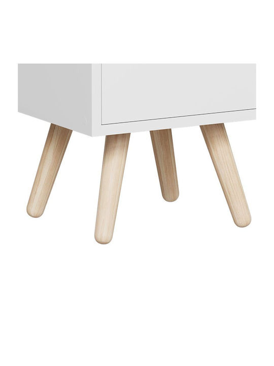 Bedside Table Selma Wooden Beige 29.7x29.7x45cm
