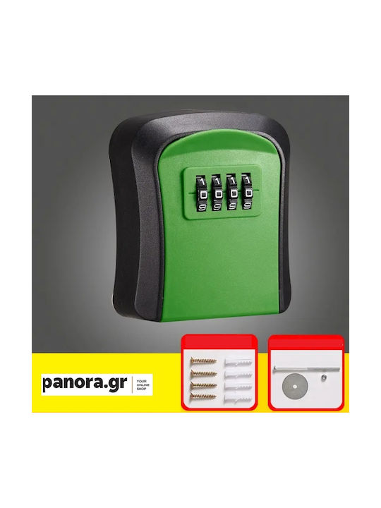 Panora Wall-Mounted Combination Key Holder Metallic with Combination Dial 9.4x7.9cm
