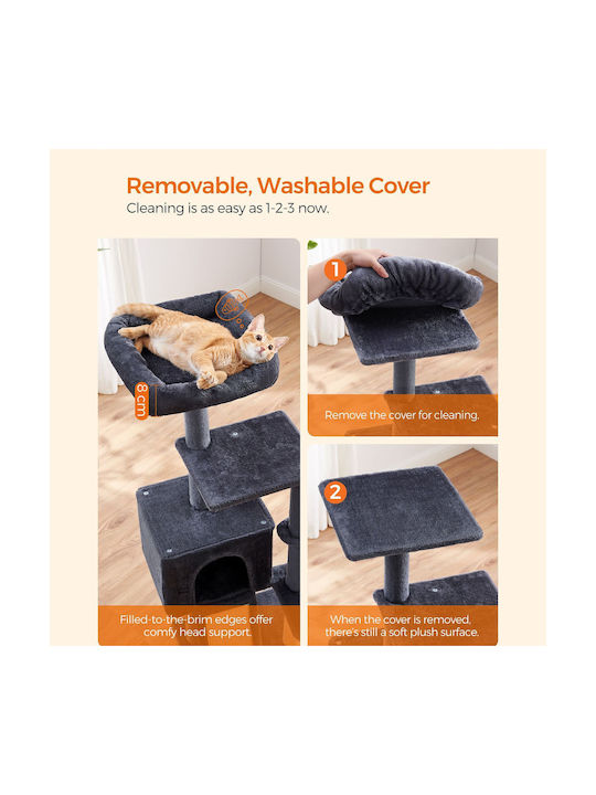Feandrea Scratching Post Cat Trees Gray 4 levels