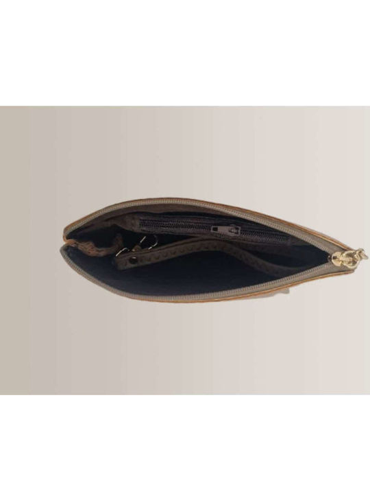 Große Damenbrieftasche Dunkelbeige