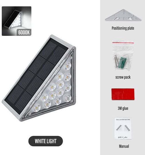Set 2 Lămpi Solare 0.6W cu Alb Rece Lumină 6000K IP67