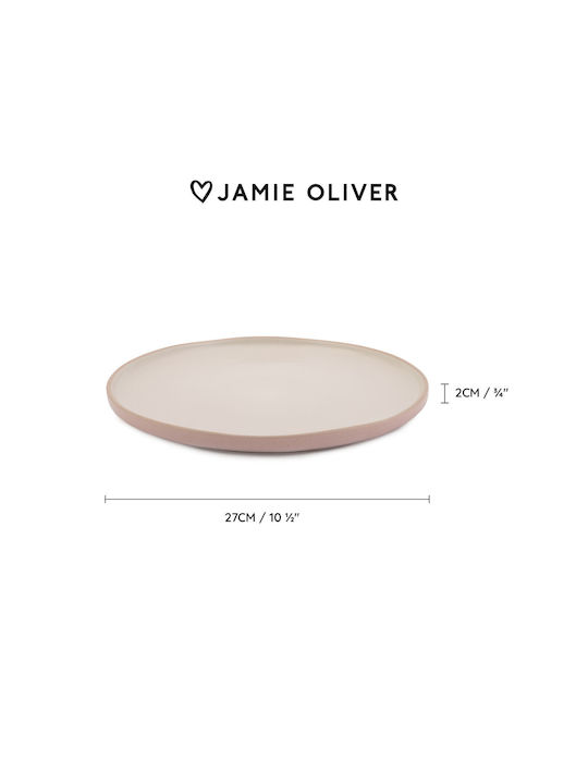 Jamie Oliver Πιάτο Ρηχό Κεραμικό Ροζ με Διάμετρο 27cm 4τμχ