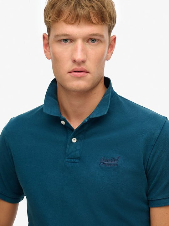 Superdry Destroy Polo T-shirt Blue Bottle