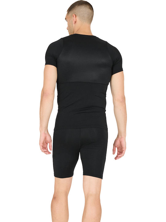 Short Sleeve Athletic Blouse Black