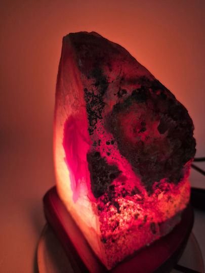 Lampă decorativă Agat roz Bază din lemn Crystal Palace