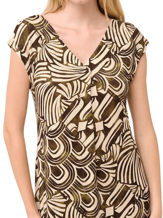 Juliet Summer Midi Dress Olive-Beige