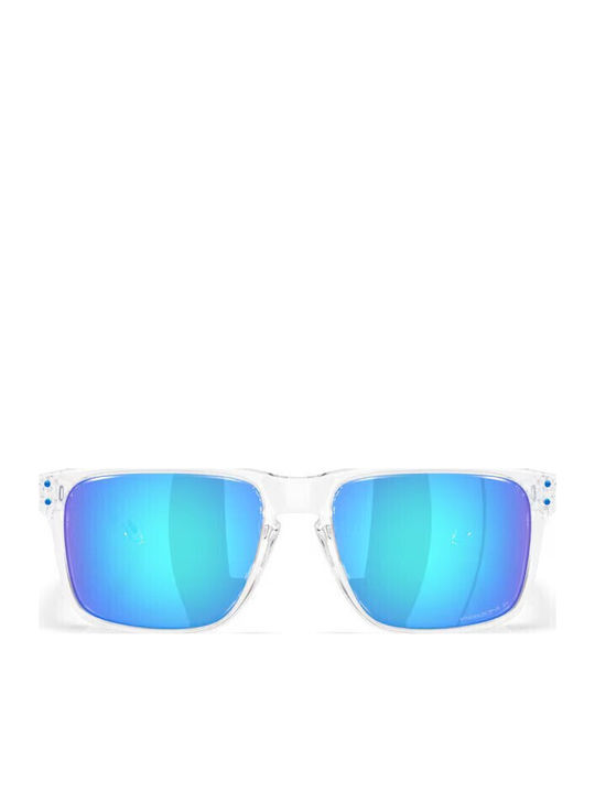 Oakley Holbrook XXL Men's Sunglasses with Transparent Plastic Frame and Light Blue Polarized Mirror Lens