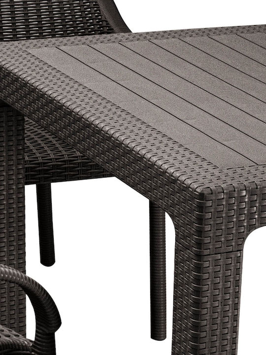Set Sala De Mese Pentru Exterior Atlantis 5 Piese Maro