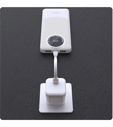 Dudao K12Pro Power Bank 20000mAh 22.5W cu Port USB-A și Port USB-C Livrarea energiei Alb