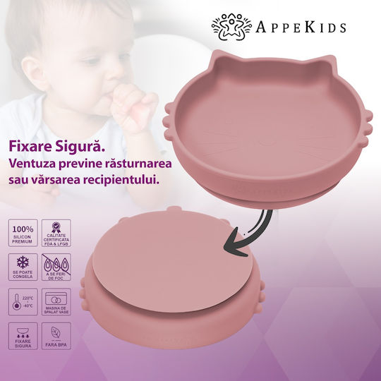 AppeKids Σετ Φαγητού από Σιλικόνη Ροζ 6τμχ