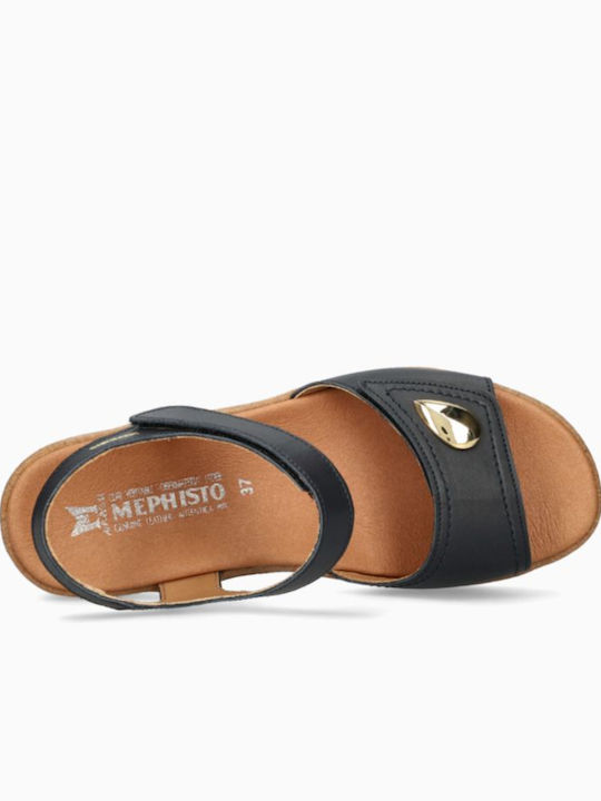 Anatomic Women's Leather Ankle Strap Platforms Blue