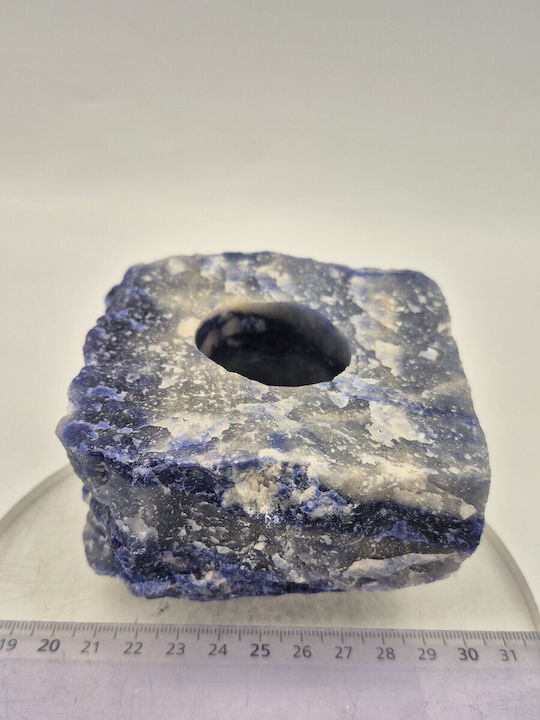 Candle Holder Raw Sodalite Base Crystal Palace