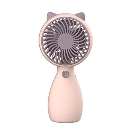 Portable Hand Desk Fan Powerful Silent Motor Lithium Ion Battery Cord Pink Cat Model 12 Cm Original Deals