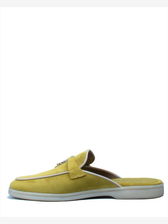 Suede Mules με Τακούνι σε Πράσινο Χρώμα