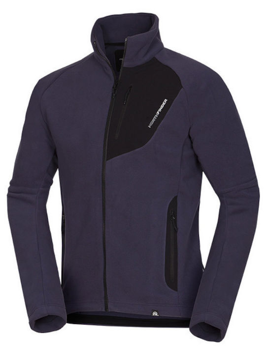 Ανδρική Ζακέτα Fleece PURPLE BLACK