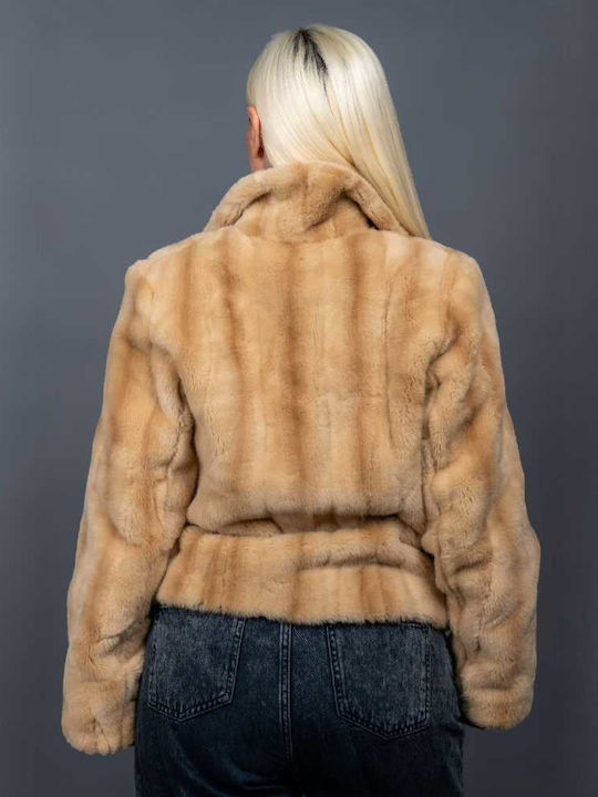 Frauen Pelz Beige