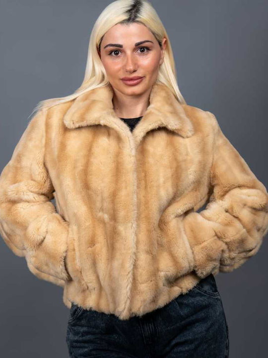 Frauen Pelz Beige