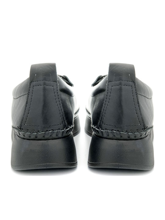 Ανατομικά Γυναικεία Slip-On Δερμάτινα Μαύρα