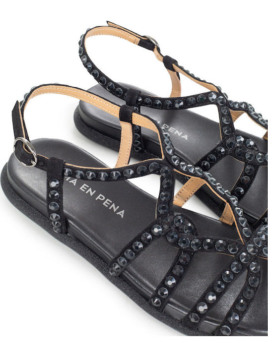Women's Flat Sandals in Black Color