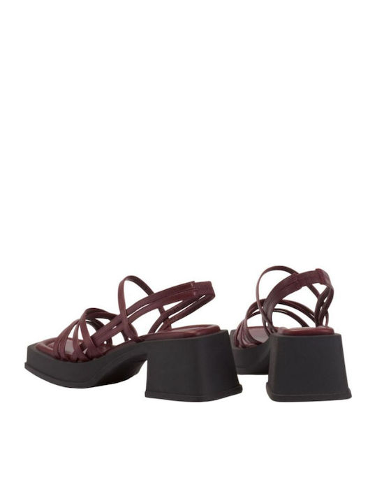 Cherry Leder Damen Sandalen Burgundisch