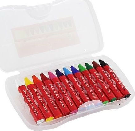 Faber-Castell Jumbo Σετ Κηρομπογιές σε Πλαστική Κασετίνα 12τμχ