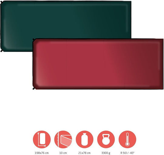Grand Canyon Hancock 10.0 XW Semi-double Camping Sleeping Mat 198x76cm Thickness 10cm Red