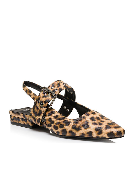 Γυναικείες Μπαλαρίνες Slingback με Λουράκι Λεοπάρ