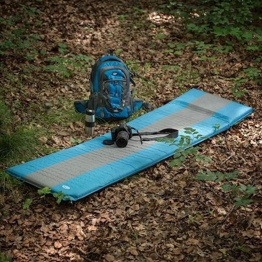 Nils Self-Inflating Single Camping Sleeping Mat 195x60cm Thickness 5cm in Blue color