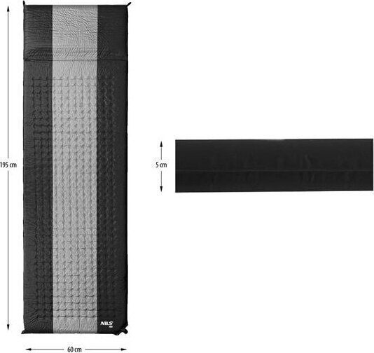 Abisal Αυτοφούσκωτο Μονό Υπόστρωμα Camping 195x60cm Πάχους 5cm Γκρι