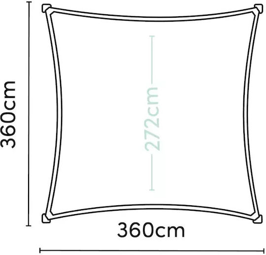 Showood Τετράγωνο Πανί Σκίασης Πορτοκαλί 3.6x3.6m 285gr/m²