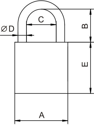 Lob Ορειχάλκινο Λουκέτο Πέταλο με Κλειδί 64mm