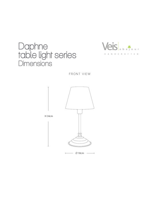 Veis Metal Vintage Table Lamp for Socket E14 with Fuchsia Shade and White Base