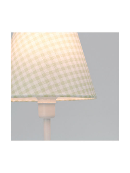 Veis Metal Vintage Table Lamp for Socket E14 with Green Shade and White Base