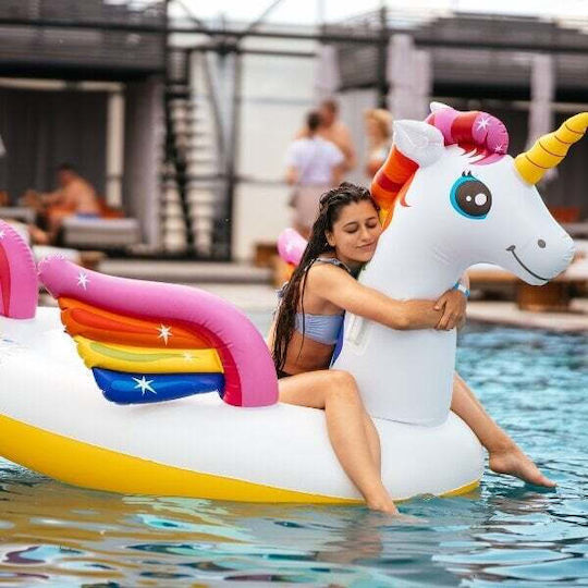 Koopman Aufblasbares Weiterfahren Meeres-Einhorn Weiß 290x190cm